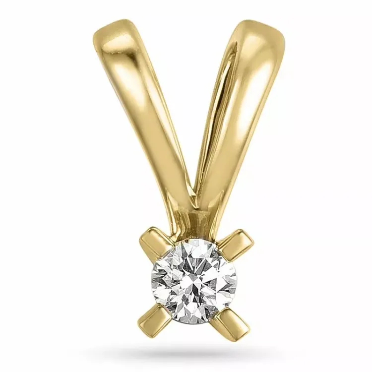 0,10 ct lab grown timantti solitaire-riipus 9 karaatti kultaa 0,10 ct