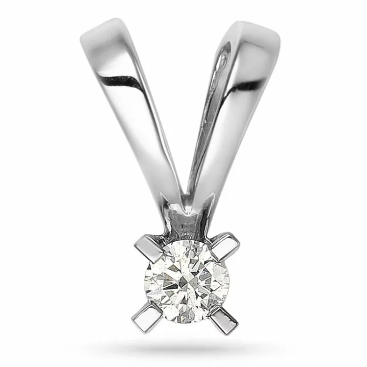 0,10 ct lab grown timantti solitaire-riipus 9 karaatti valkokultaa 0,10 ct