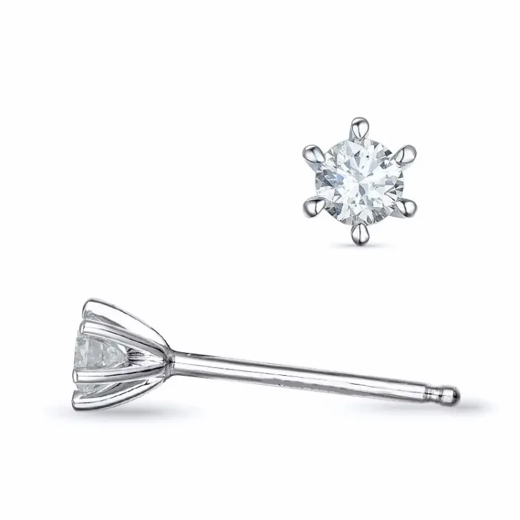 2 x 0,10 ct lab grown timantti solitaire-nappikorvakorut 9 karaatin valkokultaa kanssa lab grown timantti 