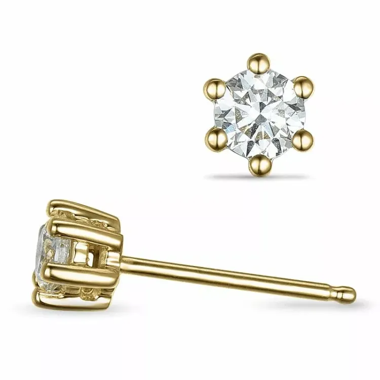 2 x 0,20 ct lab grown timantti solitaire-nappikorvakorut 9 karaatin kultaa kanssa lab grown timantti 