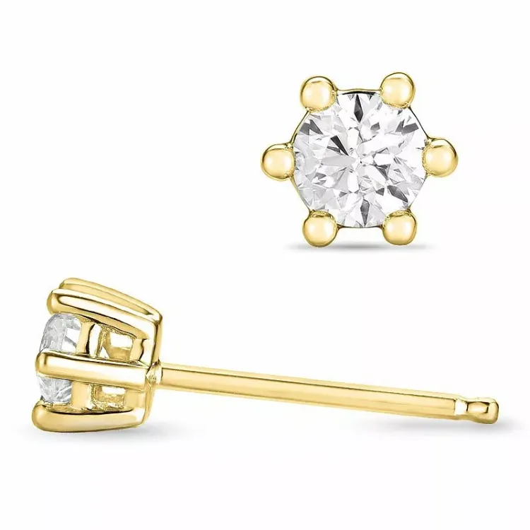 2 x 0,20 ct lab grown timantti solitaire-nappikorvakorut 9 karaatin kultaa kanssa lab grown timantti 