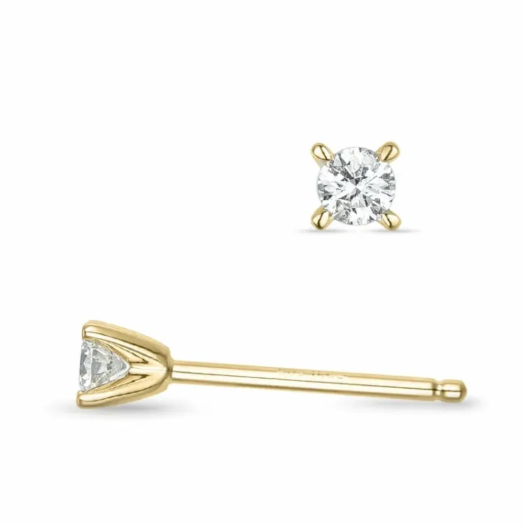 2 x 0,08 ct lab grown timantti solitaire-nappikorvakorut 9 karaatin kultaa kanssa lab grown timantti 