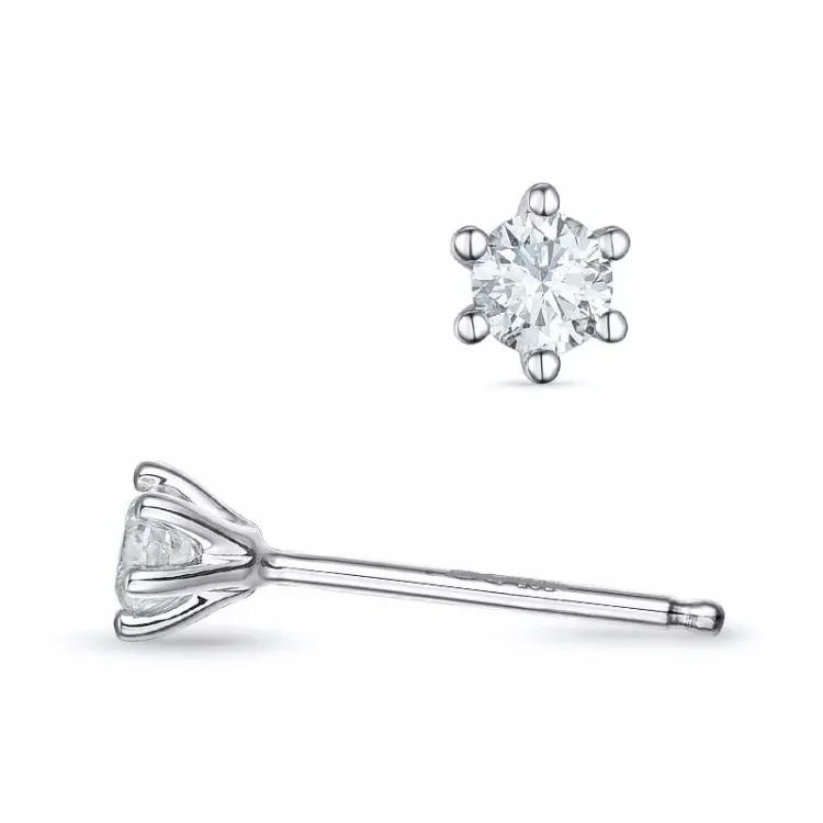 2 x 0,10 ct lab grown timantti solitaire-nappikorvakorut 9 karaatin valkokultaa kanssa lab grown timantti 