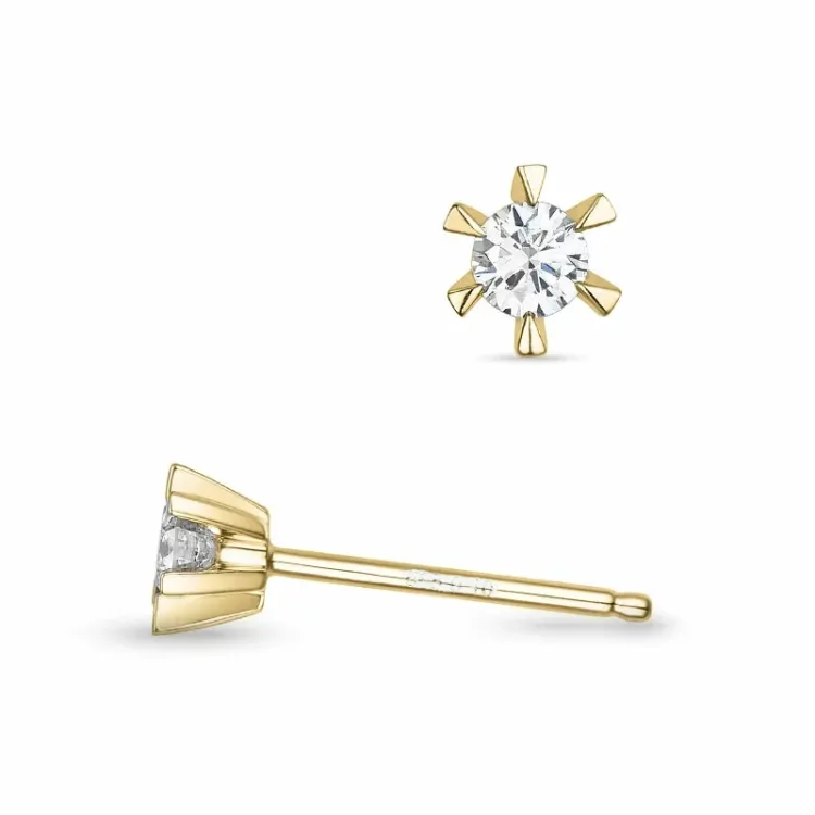 2 x 0,10 ct lab grown timantti solitaire-nappikorvakorut 9 karaatin kultaa kanssa lab grown timantti 