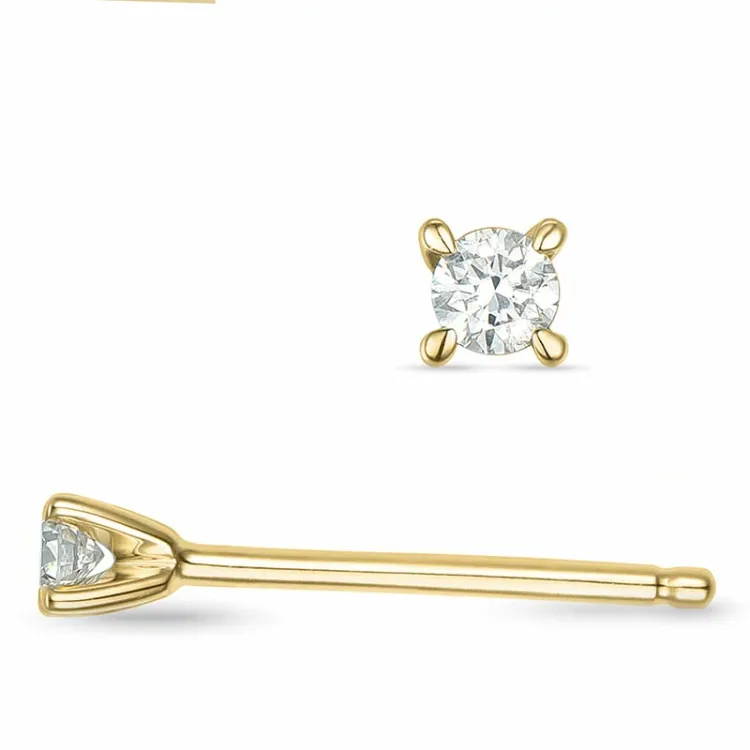 2 x 0,03 ct lab grown timantti solitaire-nappikorvakorut 9 karaatin kultaa kanssa lab grown timantti 