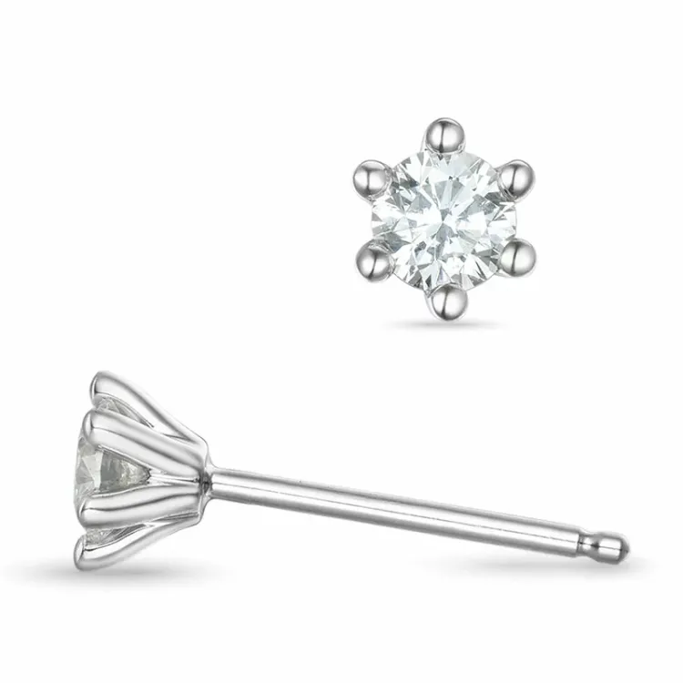 2 x 0,20 ct lab grown timantti solitaire-nappikorvakorut 9 karaatin valkokultaa kanssa lab grown timantti 