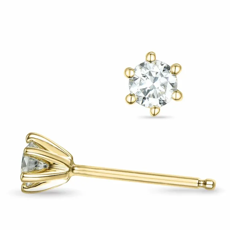 2 x 0,16 ct lab grown timantti solitaire-nappikorvakorut 9 karaatin kultaa kanssa lab grown timantti 