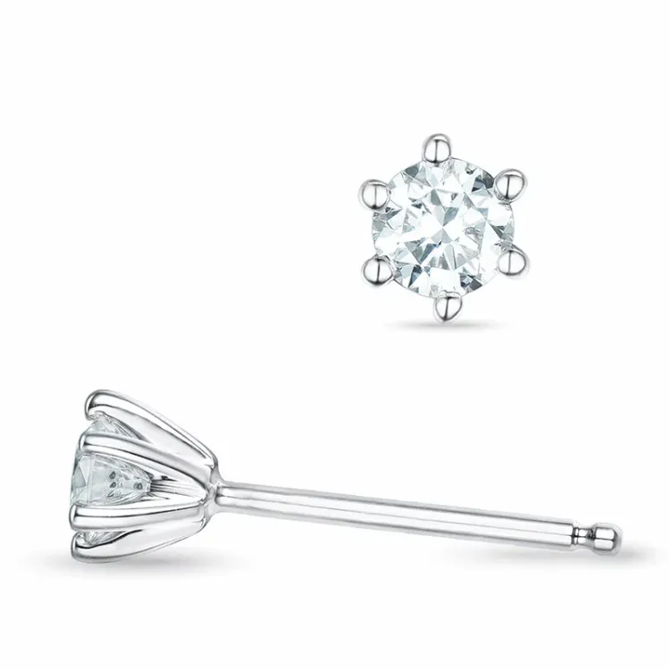 2 x 0,16 ct lab grown timantti solitaire-nappikorvakorut 9 karaatin valkokultaa kanssa lab grown timantti 