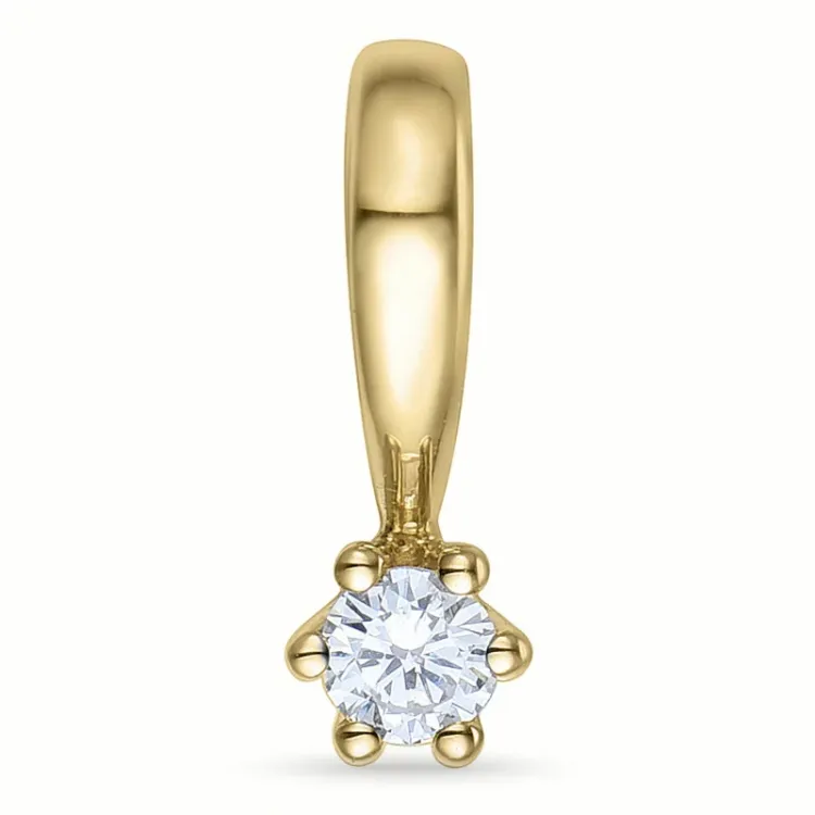 0,05 ct lab grown timantti solitaire-riipus 9 karaatti kultaa 0,05 ct