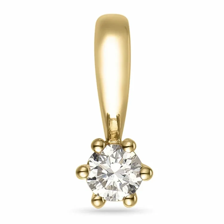 0,10 ct lab grown timantti solitaire-riipus 9 karaatti kultaa 0,10 ct