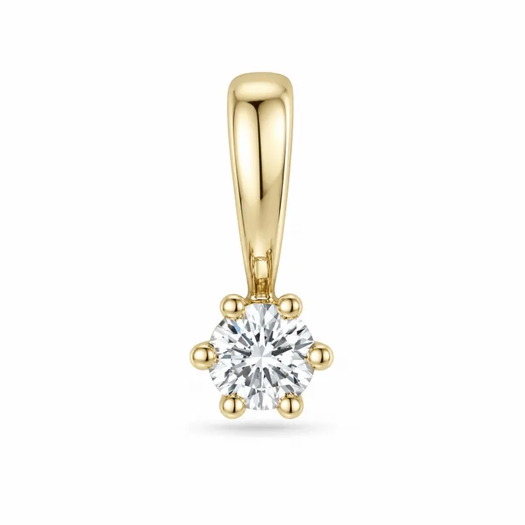 0,10 ct lab grown timantti solitaire-riipus 9 karaatti kultaa 0,10 ct