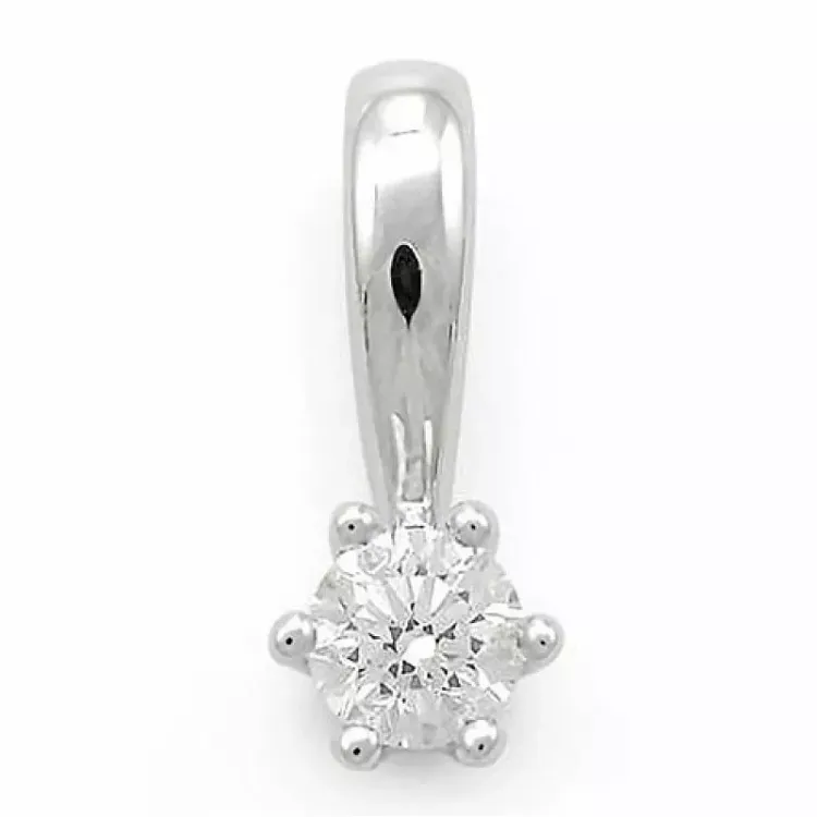 0,10 ct lab grown timantti solitaire-riipus 9 karaatti valkokultaa 0,10 ct