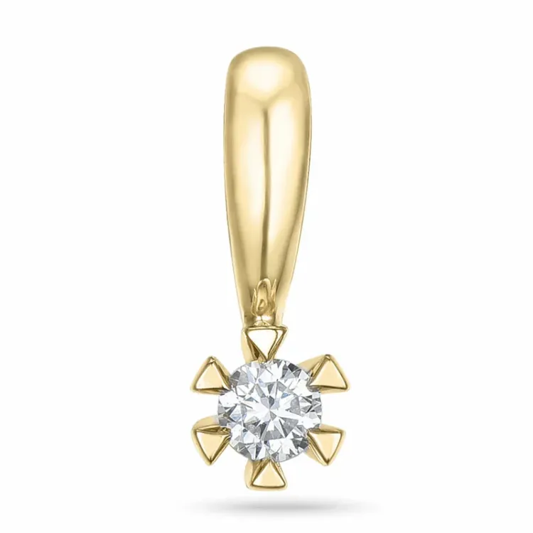 0,05 ct lab grown timantti solitaire-riipus 9 karaatti kultaa 0,05 ct