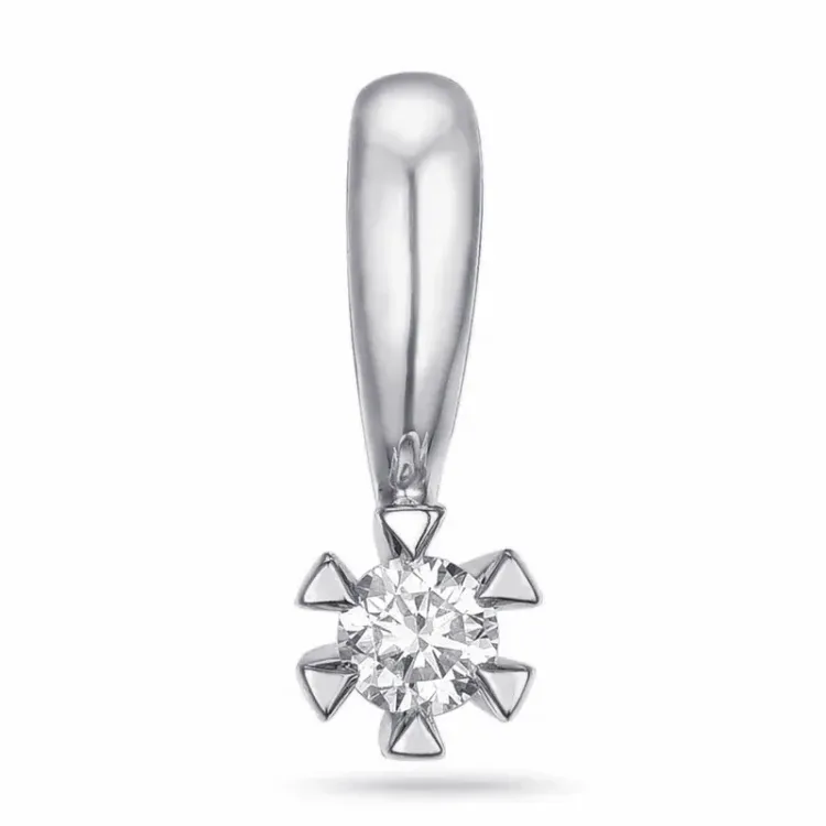 0,05 ct lab grown timantti solitaire-riipus 9 karaatti valkokultaa 0,05 ct