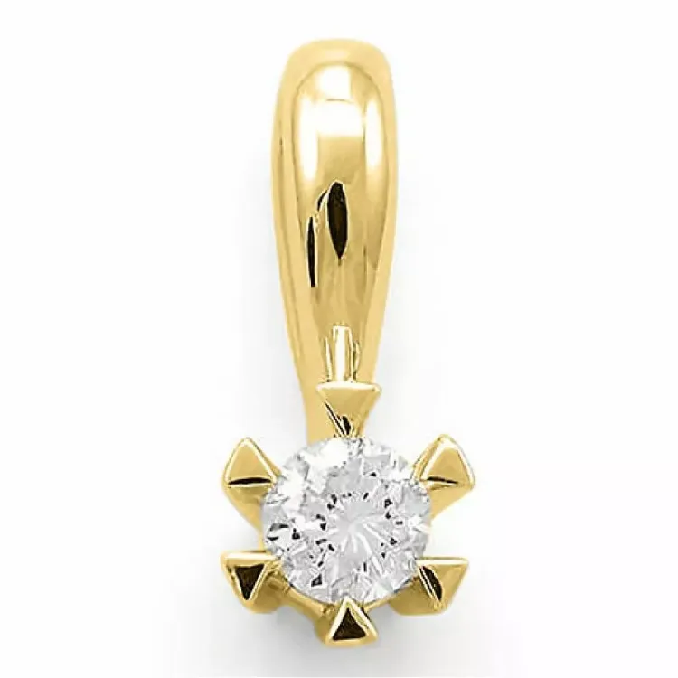 0,10 ct lab grown timantti solitaire-riipus 9 karaatti kultaa 0,10 ct