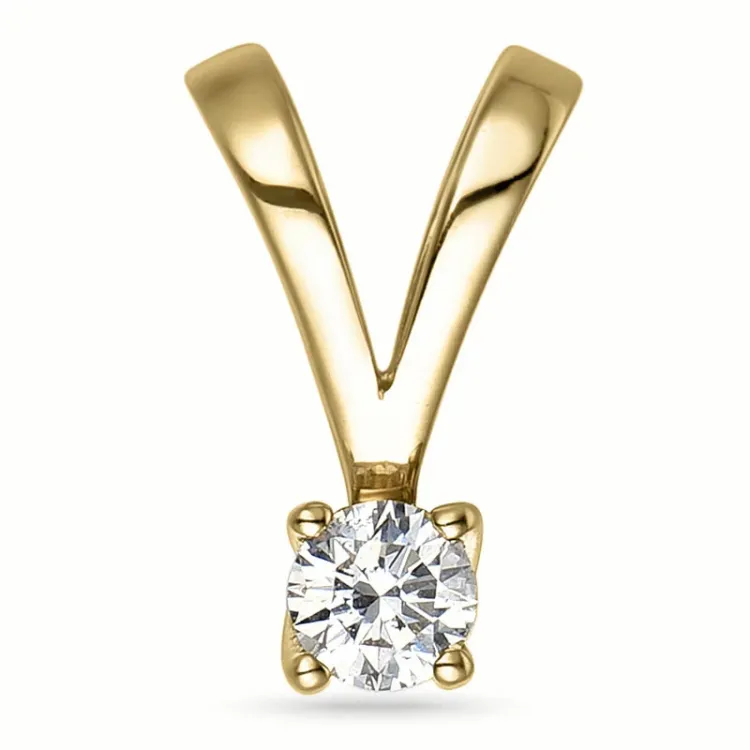 0,10 ct lab grown timantti solitaire-riipus 9 karaatti kultaa 0,10 ct