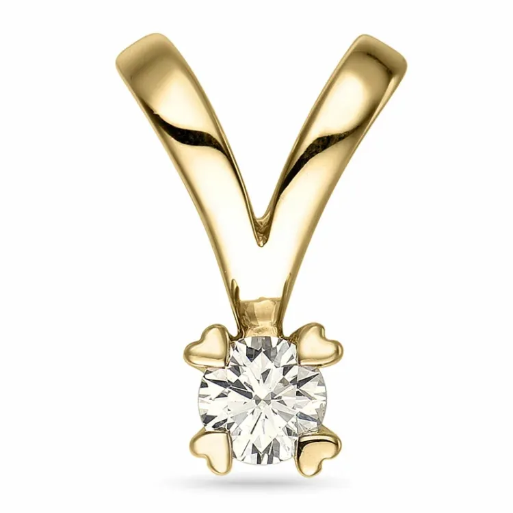 0,20 ct lab grown timantti solitaire-riipus 9 karaatti kultaa 0,20 ct
