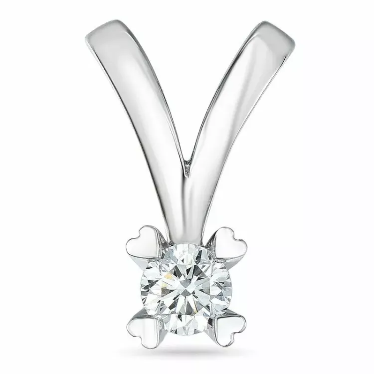 0,20 ct lab grown timantti solitaire-riipus 9 karaatti valkokultaa 0,20 ct