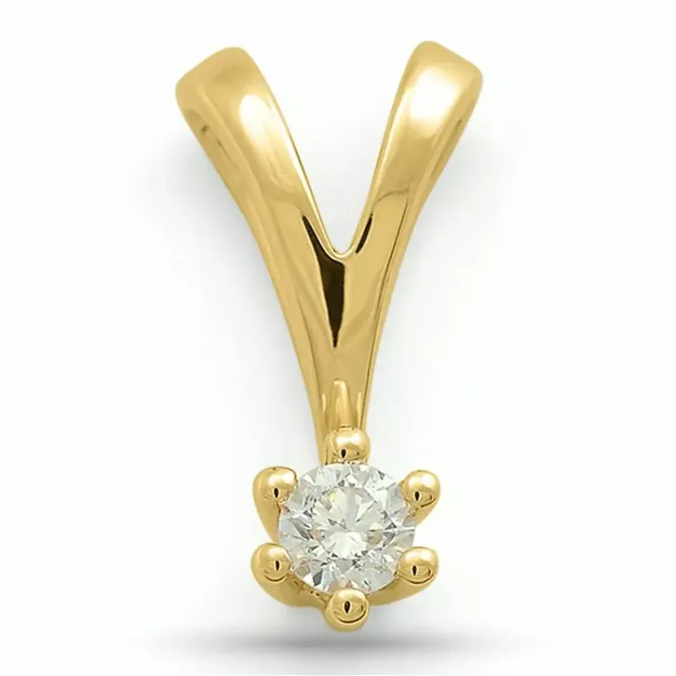 0,10 ct lab grown timantti solitaire-riipus 9 karaatti kultaa 0,10 ct