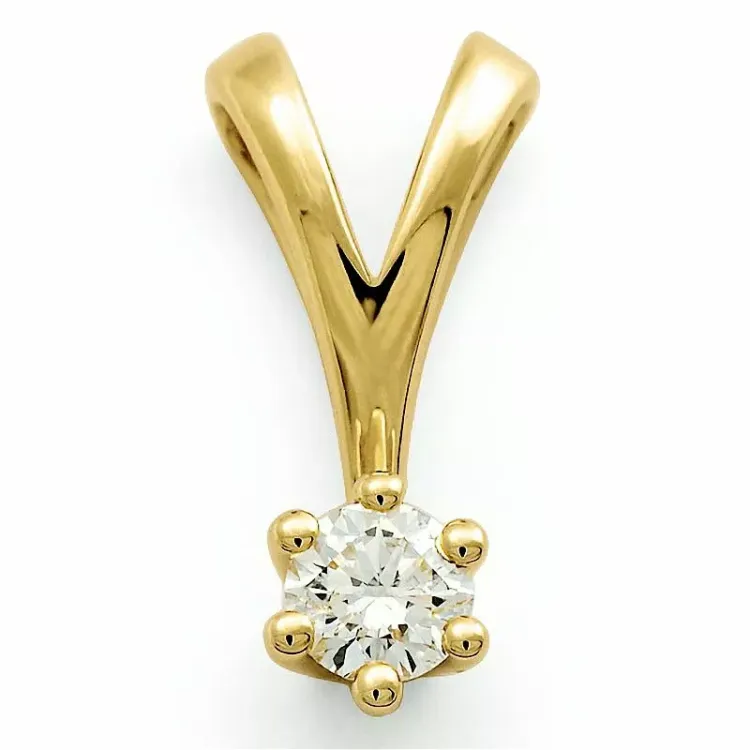 0,20 ct lab grown timantti solitaire-riipus 9 karaatti kultaa 0,20 ct
