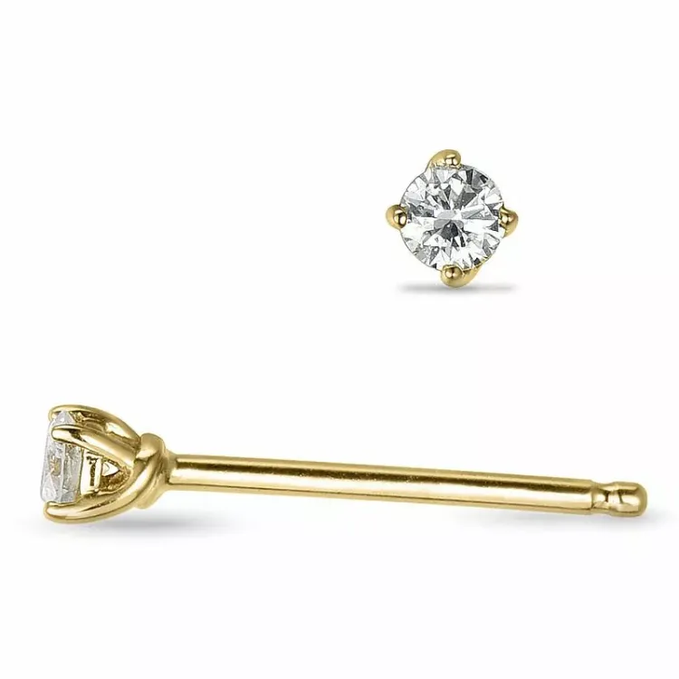 2 x 0,05 ct lab grown timantti solitaire-nappikorvakorut 9 karaatin kultaa kanssa lab grown timantti 