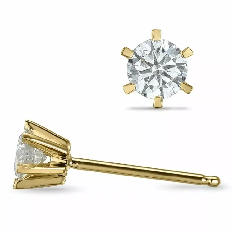 2 x 0,20 ct lab grown timantti solitaire-nappikorvakorut 9 karaatin kultaa kanssa lab grown timantti 