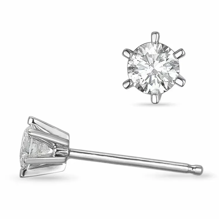 2 x 0,20 ct lab grown timantti solitaire-nappikorvakorut 9 karaatin valkokultaa kanssa lab grown timantti 