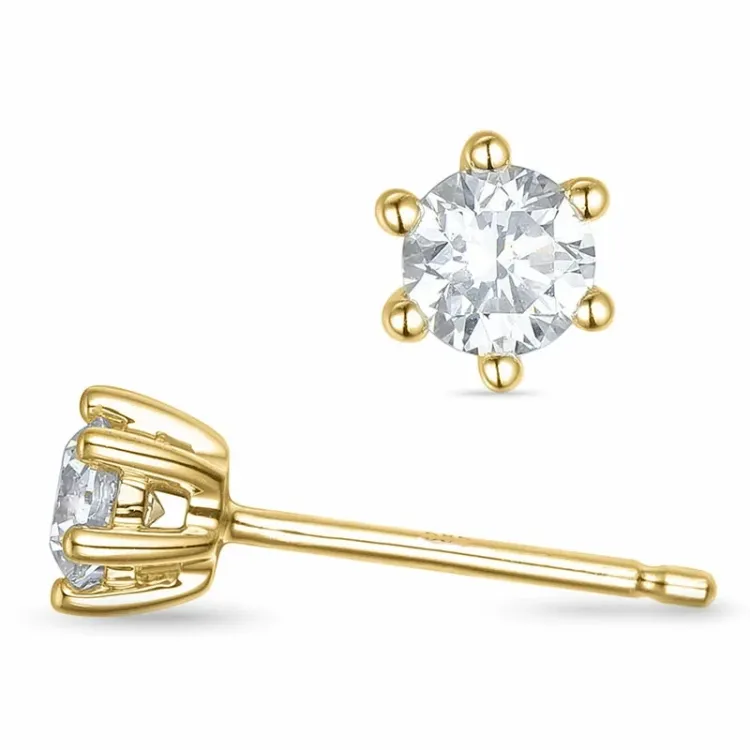 2 x 0,20 ct lab grown timantti solitaire-nappikorvakorut 9 karaatin kultaa kanssa lab grown timantti 