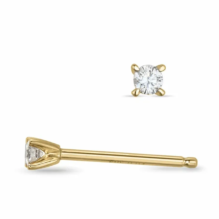 2 x 0,04 ct lab grown timantti solitaire-nappikorvakorut 9 karaatin kultaa kanssa lab grown timantti 