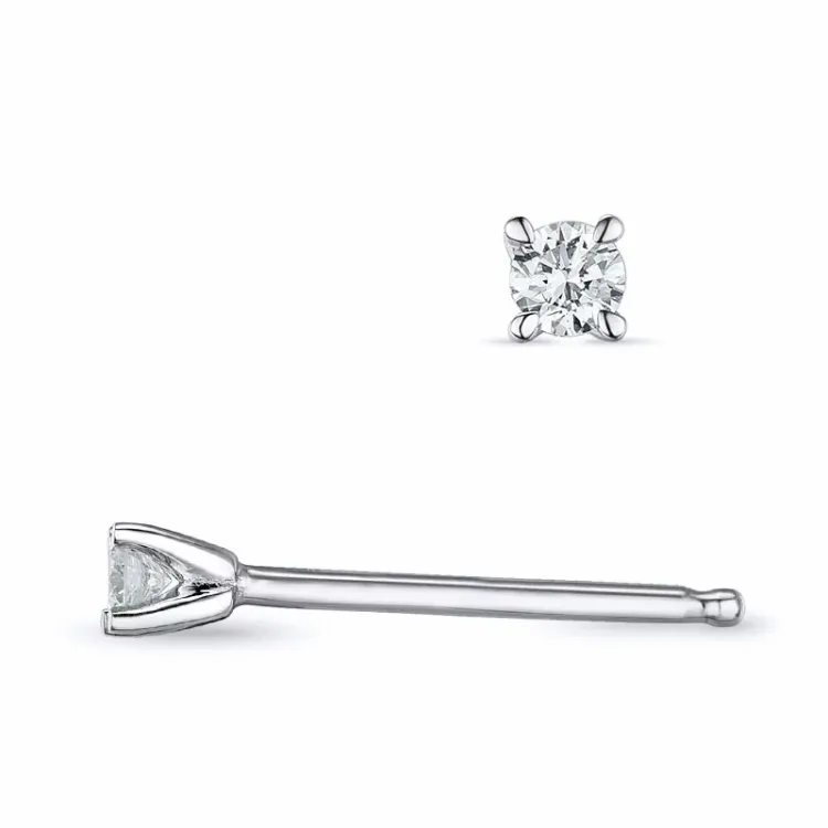 2 x 0,04 ct lab grown timantti solitaire-nappikorvakorut 9 karaatin valkokultaa kanssa lab grown timantti 