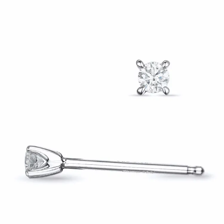 2 x 0,05 ct lab grown timantti solitaire-nappikorvakorut 9 karaatin valkokultaa kanssa lab grown timantti 
