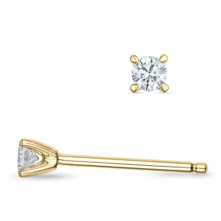 2 x 0,06 ct lab grown timantti solitaire-nappikorvakorut 9 karaatin kultaa kanssa lab grown timantti 