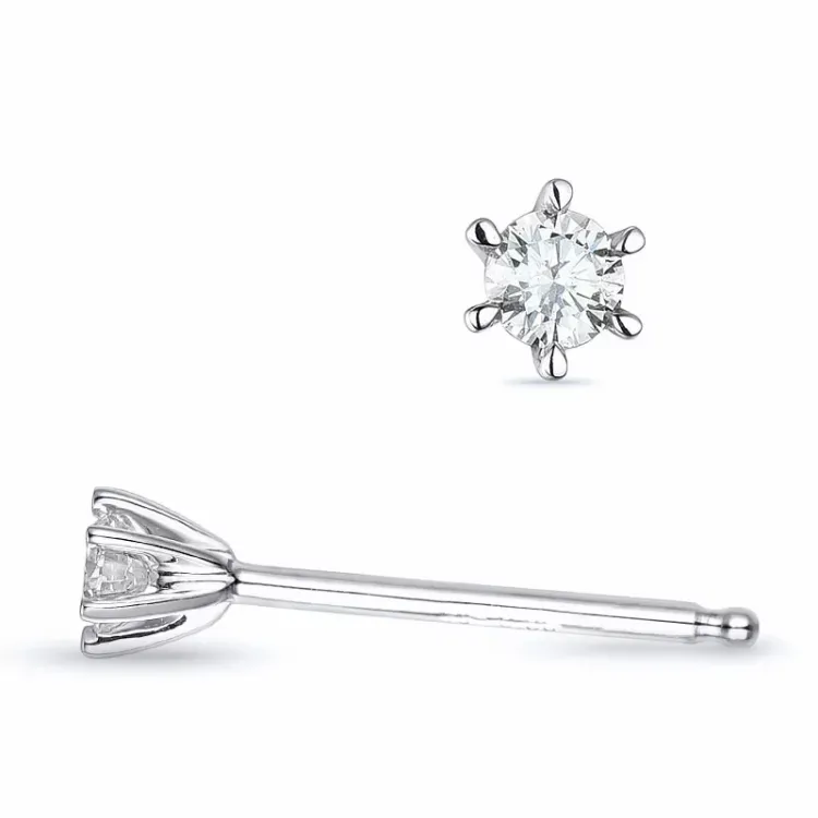 2 x 0,06 ct lab grown timantti solitaire-nappikorvakorut 9 karaatin valkokultaa kanssa lab grown timantti 