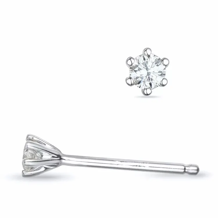2 x 0,06 ct lab grown timantti solitaire-nappikorvakorut 9 karaatin valkokultaa kanssa lab grown timantti 