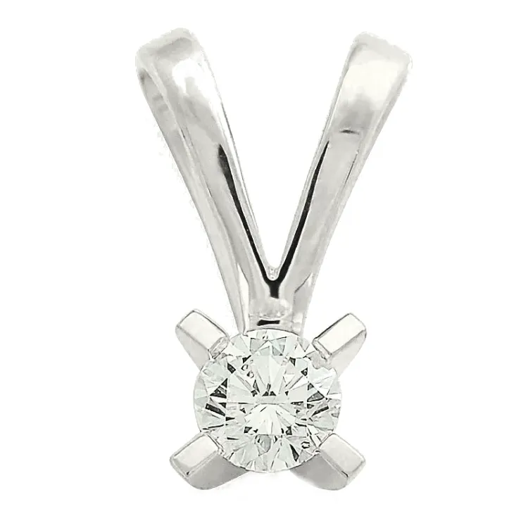 0,20 ct lab grown timantti solitaire-riipus 9 karaatti valkokultaa 0,20 ct
