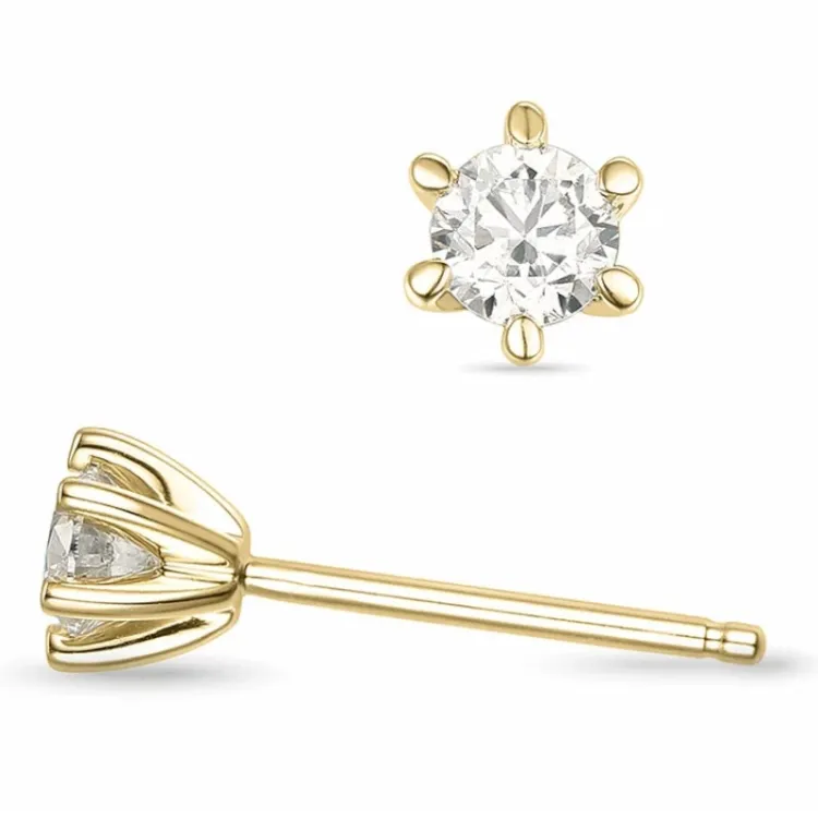 2 x 0,30 ct lab grown timantti solitaire-nappikorvakorut 9 karaatin kultaa kanssa lab grown timantti 