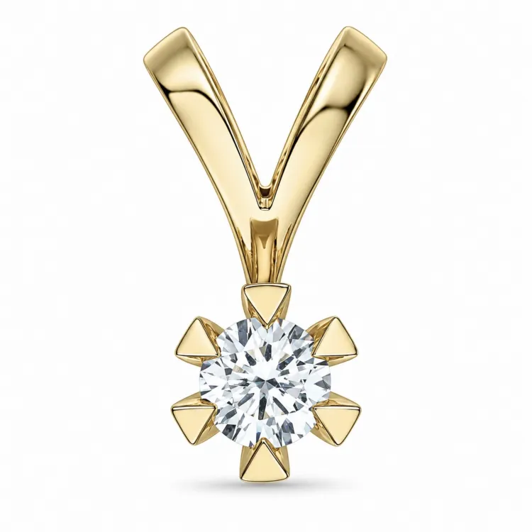 0,40 ct lab grown timantti solitaire-riipus 14 karaatti kultaa 0,40 ct