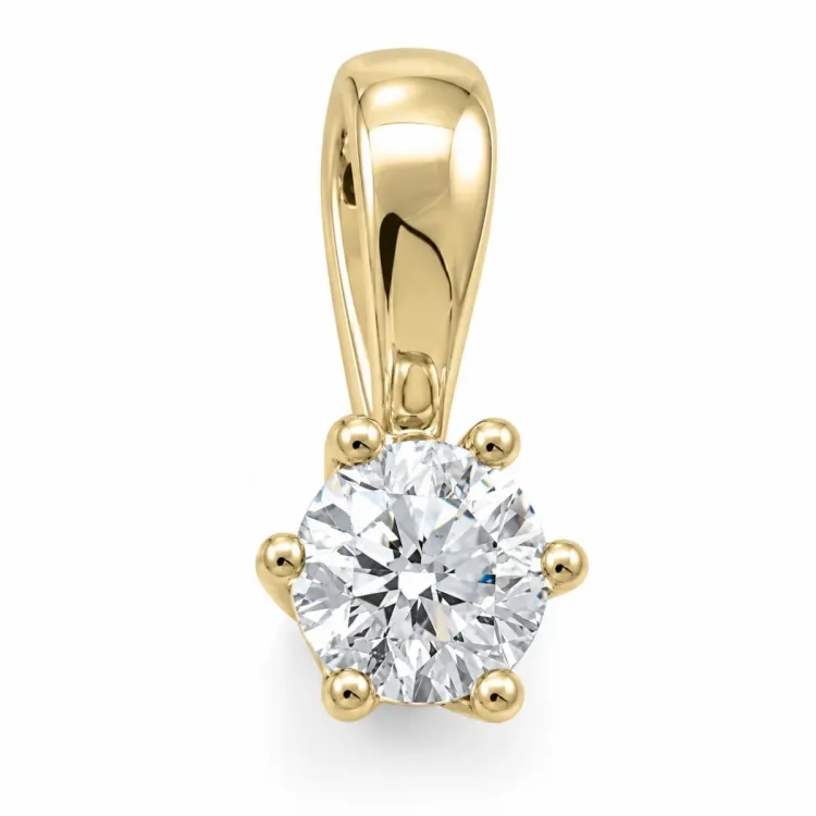 0,30 ct lab grown timantti solitaire-riipus 14 karaatti kultaa 0,30 ct
