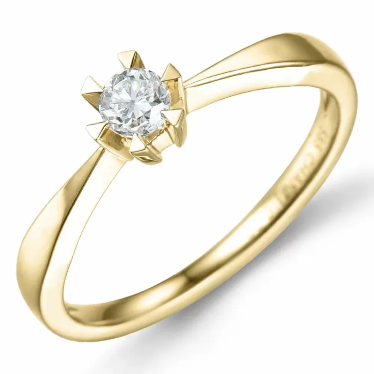 0,20 ct lab grown timantti solitaire-sormus 14 karaatin kultaa 0,20 ct