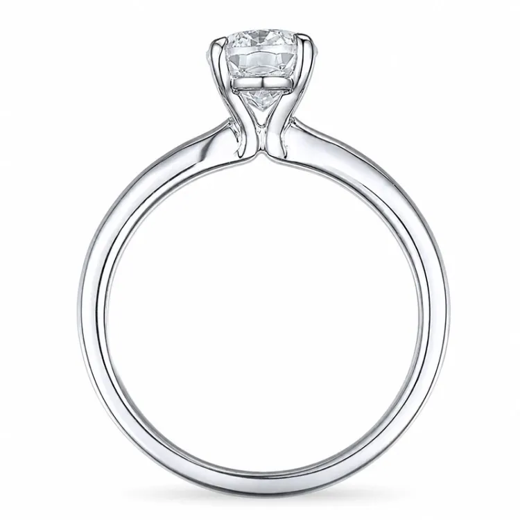 ovaali lab grown timantti solitaire-sormus 14 karaatin valkokultaa 1,0 ct