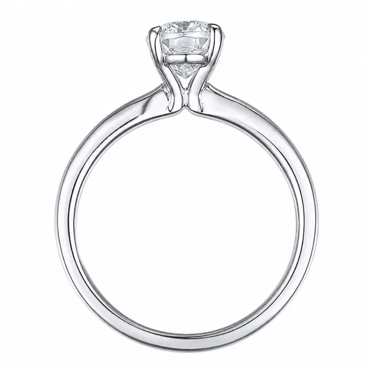 ovaali lab grown timantti solitaire-sormus 14 karaatin valkokultaa 2,0 ct