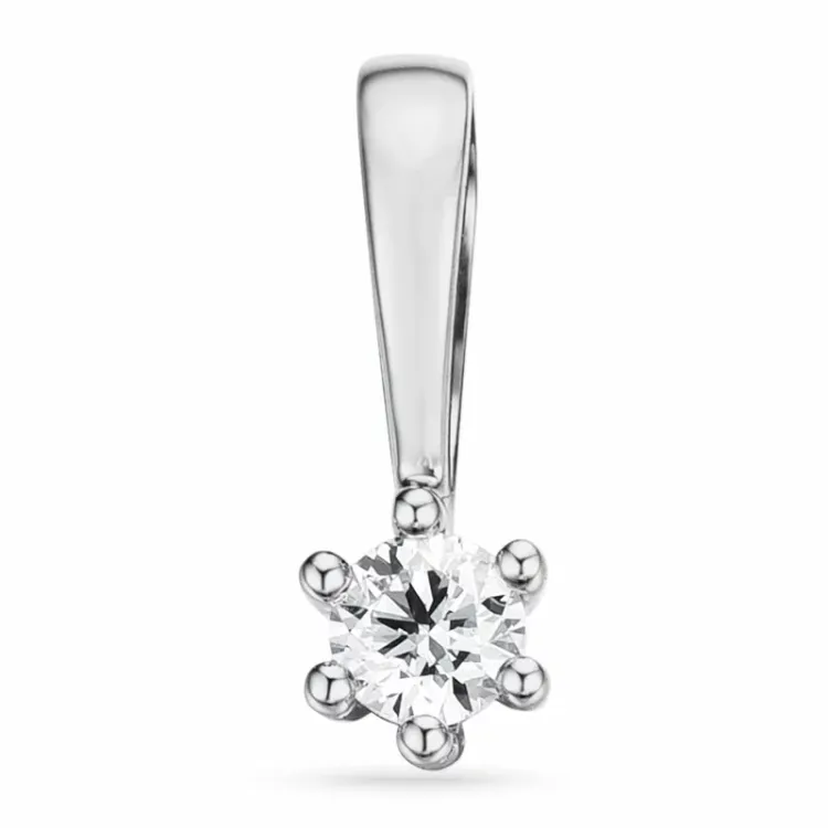 0,05 ct lab grown timantti riipus 14 karaatti valkokultaa 0,05 ct