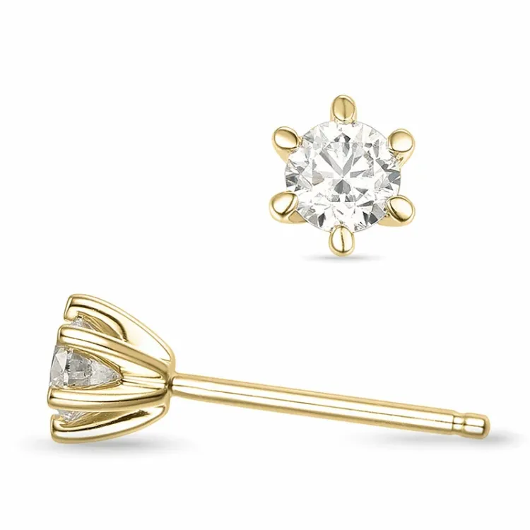 2 x 0,20 ct lab grown timantti solitaire-nappikorvakorut 14 karaatin kultaa kanssa lab grown timantti 