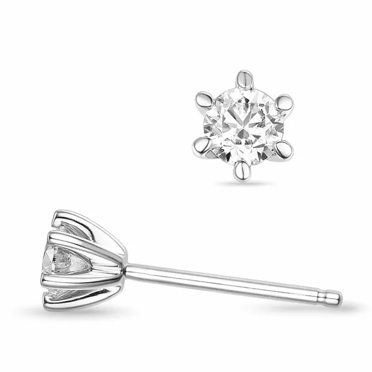 2 x 0,20 ct lab grown timantti solitaire-nappikorvakorut 14 karaatin valkokultaa kanssa lab grown timantti 