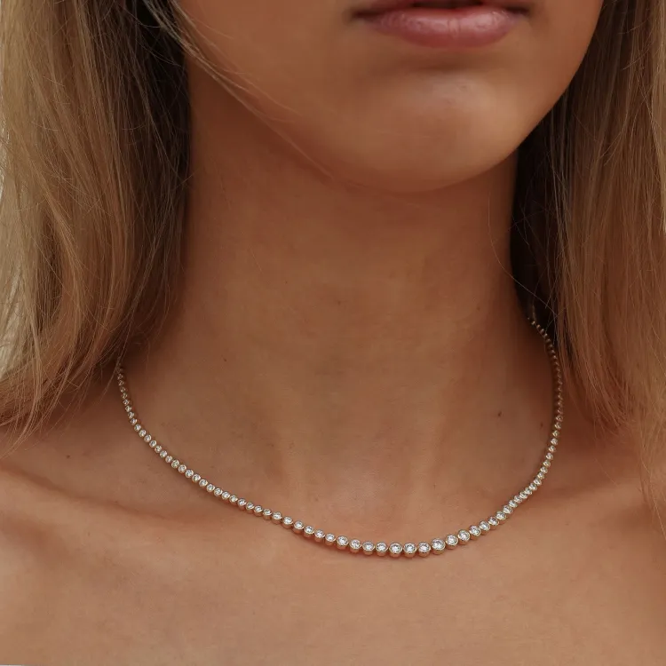 45 cm lab grown timantti kaulaketju 14 karaatti kultaa 6,02 ct
