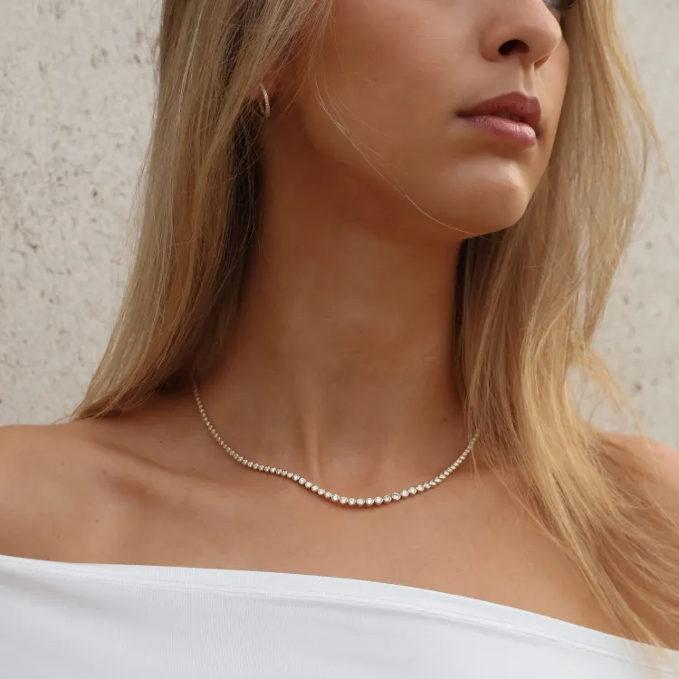 45 cm lab grown timantti kaulaketju 14 karaatti kultaa 6,02 ct