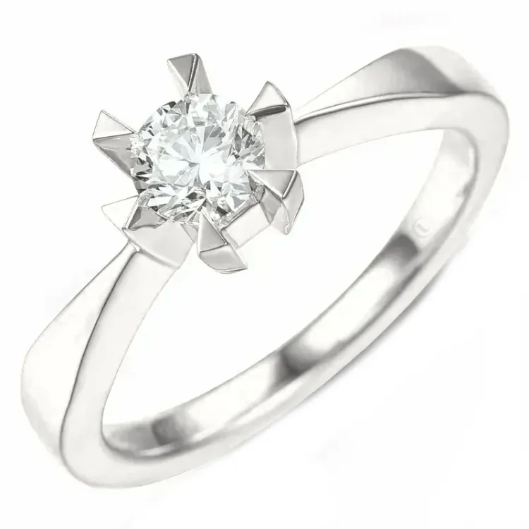 1,00 ct lab grown timantti solitaire-sormus 14 karaatin valkokultaa 1,0 ct