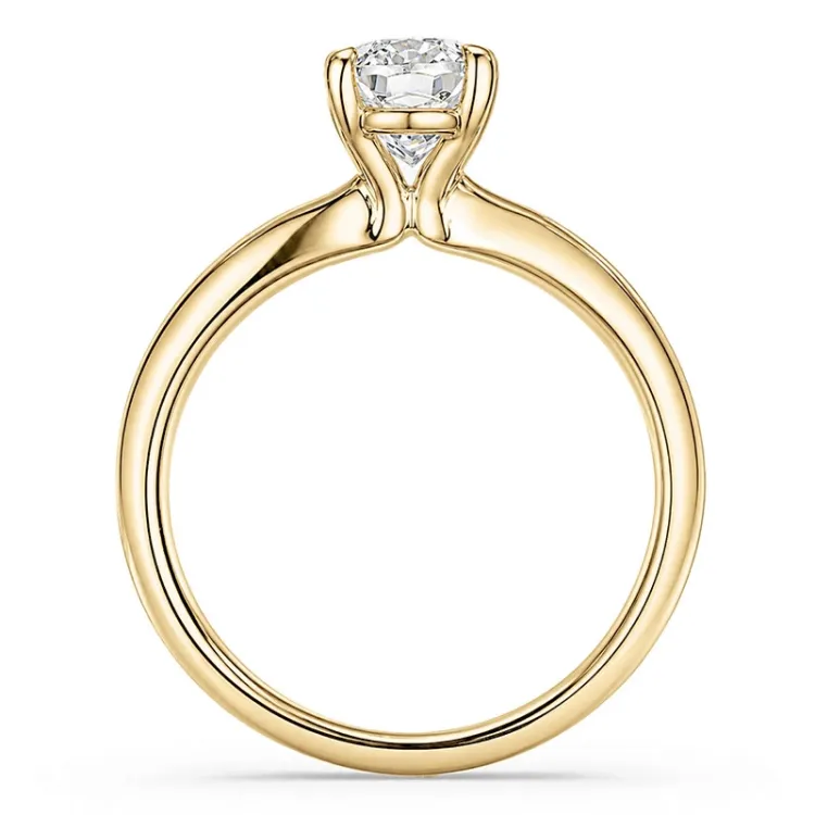 ovaali lab grown timantti solitaire-sormus 14 karaatin kultaa 1,0 ct