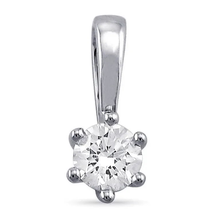 0,30 ct lab grown timantti solitaire-riipus 14 karaatti valkokultaa 0,30 ct