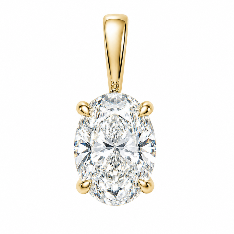 1,00 ct lab grown timantti solitaire-riipus 14 karaatti kultaa 1,0 ct